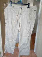 steilmann 50 spodnie dżins materiał beż krem proste ze średnim stan strecz