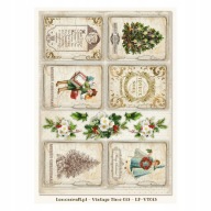 LEMONCRAFT papier ozdobny A4 - VINTAGE TIME 013 - zestaw 5 sztuk