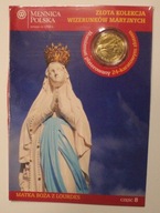 LOURDES - MATKA BOŻA Z LOURDES, NUMIZMAT ZŁOCONY, MODLITWA