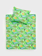 Komplet pościeli Hot Wheels 160x200 cm zielony 100% bawełna + 70x80 cm