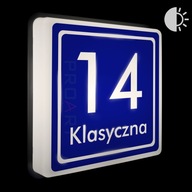 PODŚWIETLANY numer na dom LED z czujnikiem zmierzchu tabliczka adresowa K+