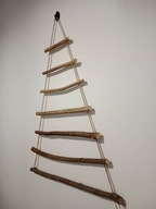 CHOINKA DREWNIANA WISZĄCA NA ŚCIANE OZDOBA ŚWIĄTECZNA KALENDARZ ADWENTOWY