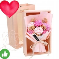 MYDLANE RÓŻE KWIATY BUKIET FLOWER BOX PREZENT PUDEŁKO DZIEŃ MATKI RÓŻOWE