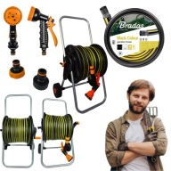 WĄŻ OGRODOWY WÓZEK BĘBEN ZWIJACZ ZESTAW PISTOLET PODLEWANIE ODPORNY 1/2-50M