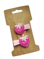 Mini spinki do włosów pierwsza spinka spineczki boho truskawki truskawka