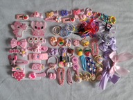 Zestaw Do Włosów Stitch Gumki Hello Kitty Spinki Kapibara 65 + 50szt B37