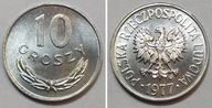 10 gr groszy 1977 MENNICZY st. 1 z rolki bankowej PIĘKNE