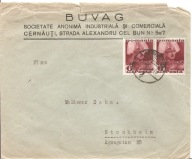 RUMUNIA ROMANIA -koperta firmowa BUVAG -obieg 1939 rok