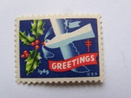 USA - Walka z gruźlicą - zalepka - Boże Narodzenie 1949 **