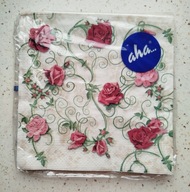 Serwetki papierowe motyw roślinny CZERWONE RÓŻE 8 szt. dla WOŚP