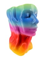 Doniczka Dekoracyjna Ozdobna Głowa Twarz kobiety Kolorowa 17cm wys., drenaż