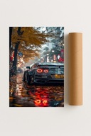 Plakat bez ramy 50x70 cm Nissan GTR Jesienna noc – moc i styl