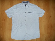 DOSKONAŁĄ BIAŁO NIEBIESKA jak NOWA KOSZULA r XL 44