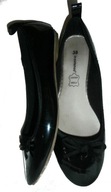 INEXTENSO CZARNE BUTY BALERINY LAKIERKI BDB 38