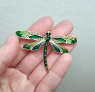 Broszka Cudowna Kolorowa Ważka Tęczowa Zielona Ozdoba Prezent