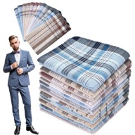 CHUSTECZKI MĘSKIE BAWEŁNIANE 100% ZESTAW 12 SZTUK POSZETKI KLASYCZNE