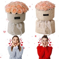 BUKIET KWIATÓW MYDLANYCH RÓŻ PREZENT NA WALENTYNKI DLA NIEJ ROMANTYCZNY