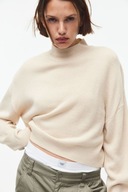 Sweter jasnobeżowy półgolf z miękkiej dzianiny H&M Rozm. S + GRATIS