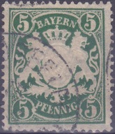 NIEMCY ( Bawaria ) - znaczek kasowany z 1890 roku. Z 8444.