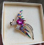 Broszka Feniks Symbol Odrodzenia Kolorowy Barwny Ptak Nadzieja Siła Ozdoba