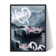 Plakat Nissan GTR w ramce 30x40 cm obraz auta do pokoju