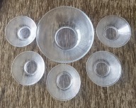 SALATERKI SZKLANE DUŻA I MAŁE WZÓR KRATKA