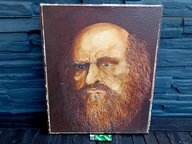 Mirosław Gliński OBRAZ OLEJ NA PŁÓTNIE PORTRET 'Głowa starca' WROCŁAW 1983r