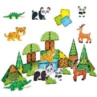 KLOCKI MAGNETYCZNE KONSTRUKCYJNE EDUKACYJNE, UKŁADANKA ZWIERZĘTA