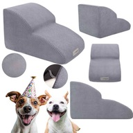 SCHODY SCHODKI DLA PSA DLUGIE LAGODNE 30 CM DO SAMOCHODU DO LOZKA SZARE