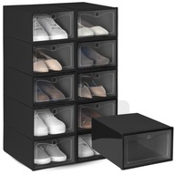 10X PUDEŁKO ORGANIZER POJEMNIK NA BUTY Z PRZEZROCZYSTĄ KLAPĄ ORGANIZER DUŻY