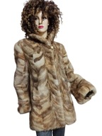 lekkie naturalne futro z norek biszkoptowych 40/42