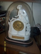 REZERWACJA-Figuralny Porcelanowy-Empirowy zegar kominkowy ok 1830r