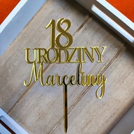 TOPPER NA TORT PERSONALIZACJA IMIĘ URODZINY DEKORACJA