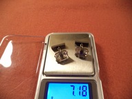 Spinki męskie srebrne do mankietów próba 875, waga 7.18 g