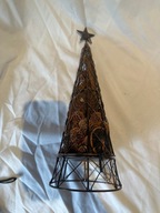 Choinka metalowa z suszonymi roślinami owocami | ozdoba, dekoracja