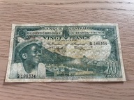 Kongo Belgijskie - 20 franków - 1957 - rzadki