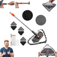 TRÓJKĄTNY MOP OBROTOWY PŁASKI REGULOWANY KIJ TELESKOPOWY + 6 WKŁADÓW