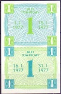 PRL-BILET TOWAR. KARTKI NA CUKIER -2x1kg -01.1977