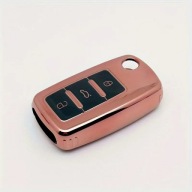 Różowo-czarne etui na kluczyk – VW Passat Golf Polo Skoda Octavia Seat