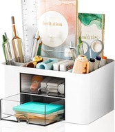 Organizer na biurko, 5 przegródek, plastikowy organizer biurowy z 2 szuflad