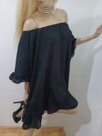 czarna szyfonowa tunika - sukienka GOTYCKA KOBIECA oversize GOTHIC UN.