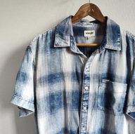 Koszula z krótkim rękawem WrangIer oversize 40 w kratę markowa (K12)