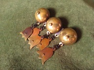 Stara designerska broszka z mosiądzu - 5,6 cm.