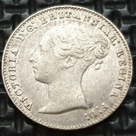 *WIELKA BRYTANIA [1628] *3 PENSY 1858 Królowa Wiktoria *SREBRO