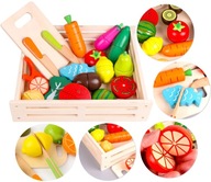 Drewniane warzywa owoce XXL na magnes do krojenia