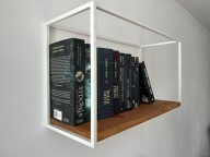 PÓŁKA WISZĄCA, regał na książki, ozdoby, kwiaty, do salonu, solidna, biała