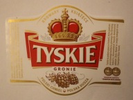 ETYKIETA - BROWARY KSIĄŻĘCE - TYSKIE GRONIE POLSKI CHMIEL - POLSKA DUSZA