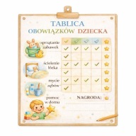 Tablica obowiązków dla dzieci | karta obowiązków | PDF do druku