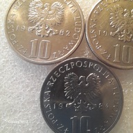 10 złoty Bolesław Prus 1982 rok, 1983, 1984, mennicze.