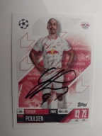 Karta topps mach attax autograf RB Leipzig Champions Yussouf Poulsen